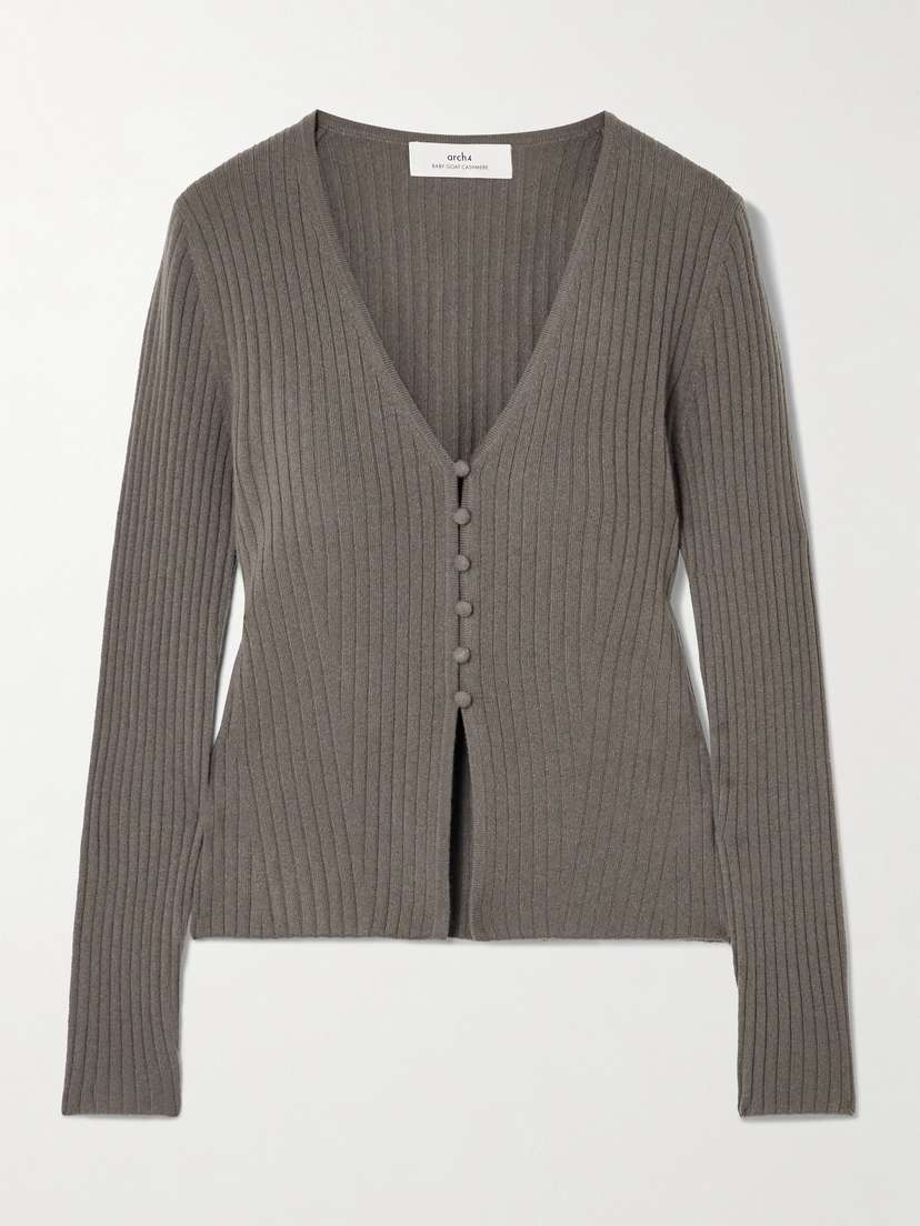 Arch4 New Cami Ribbed Cashmere Cardigan