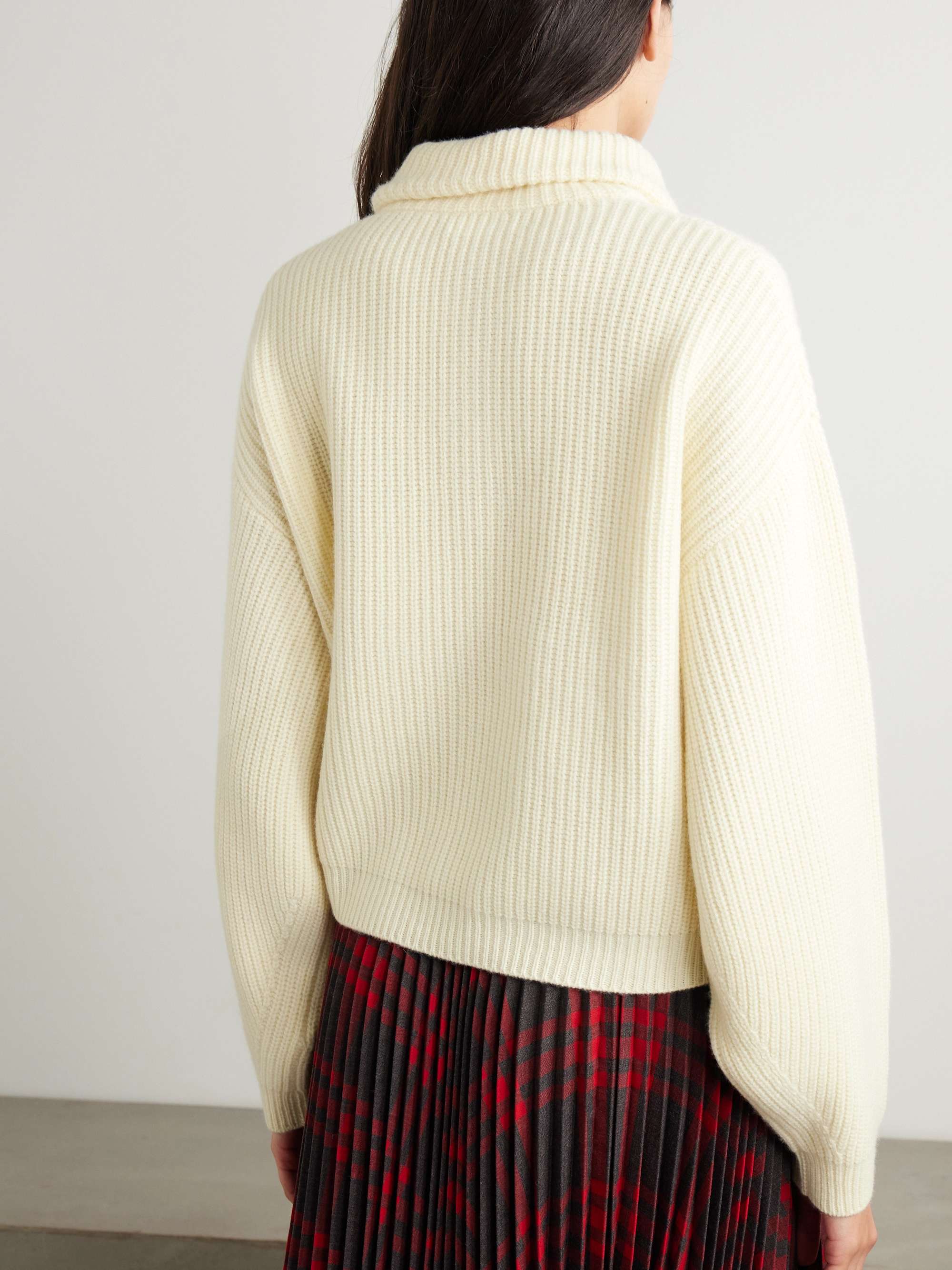 ARCH4 Marigold ribbed cashmere half-zip sweater