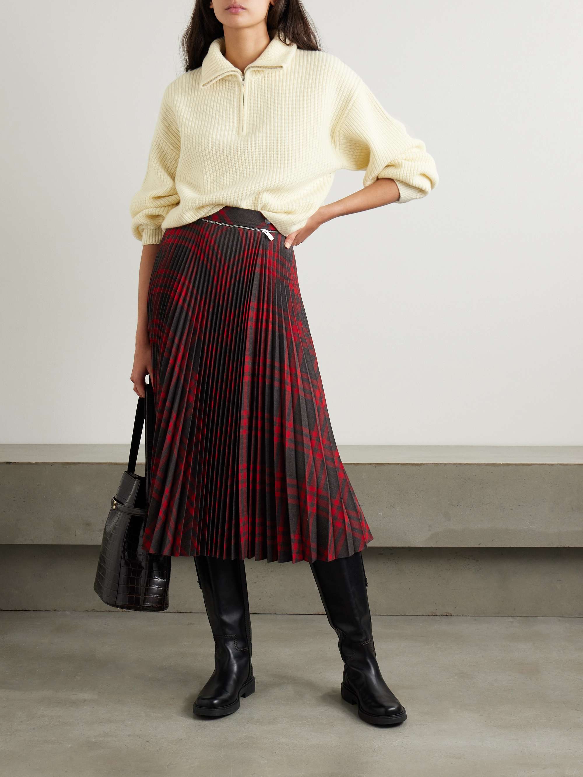ARCH4 Marigold ribbed cashmere half-zip sweater