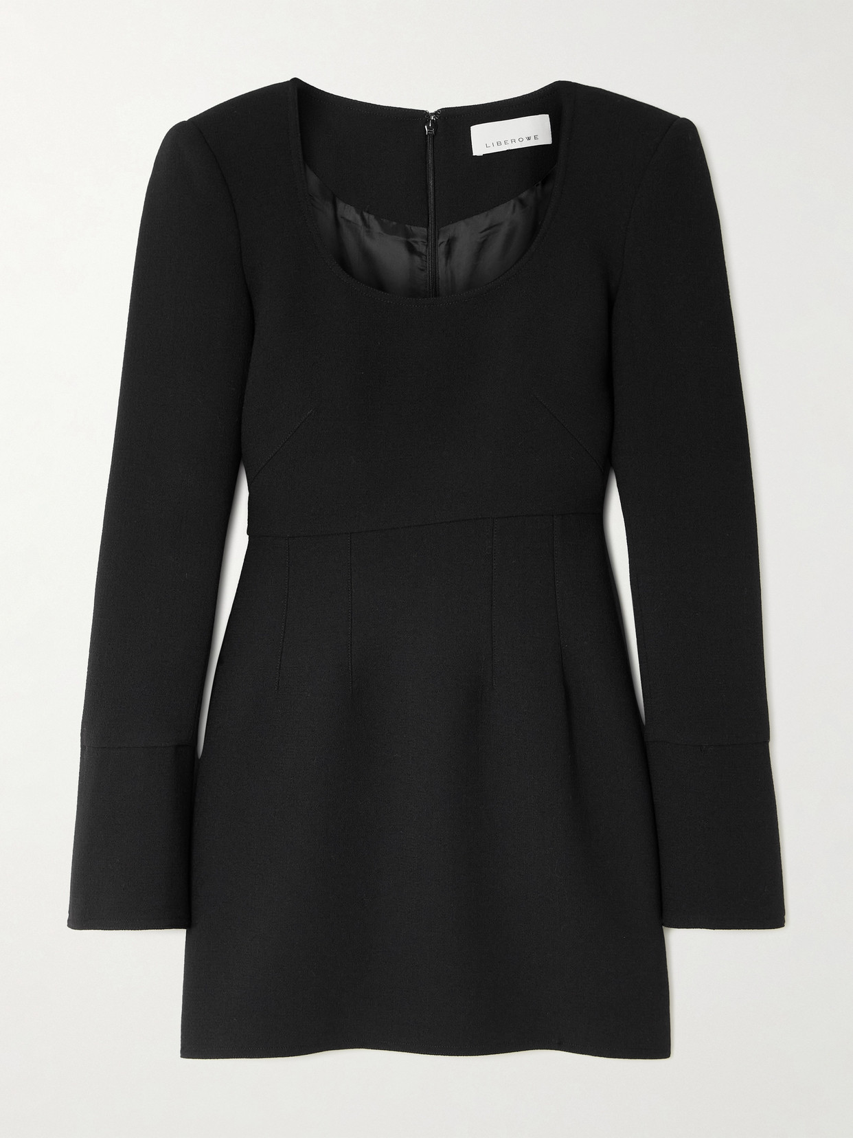 Liberowe Amber Wool-crepe Mini Dress In Black