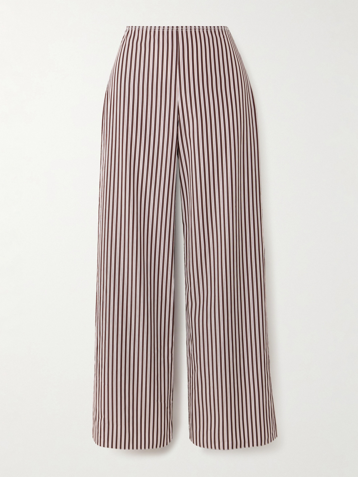 Liberowe Striped Cotton-poplin Wide-leg Pants In Purple