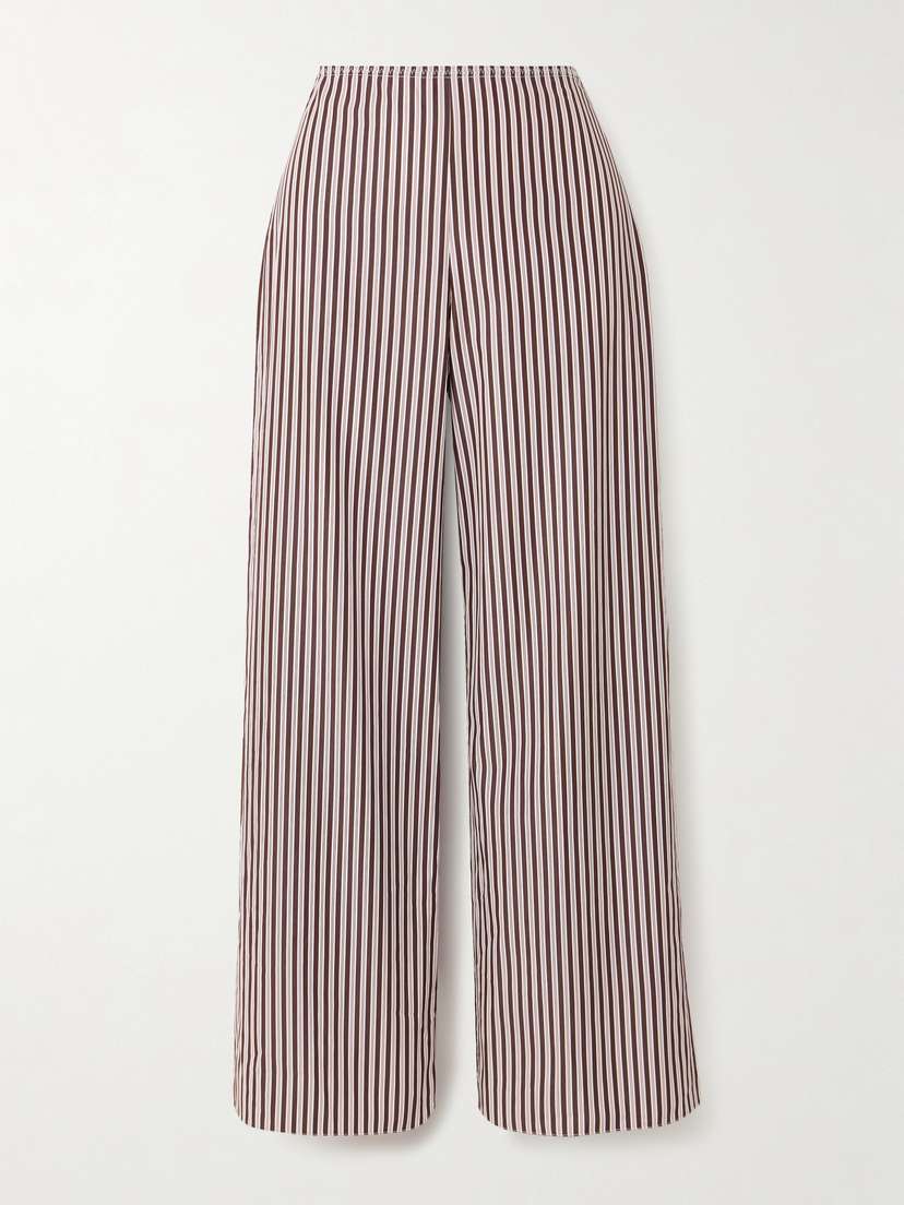LIBEROWE + The Vanguard Striped Cotton-poplin Wide-leg Pants