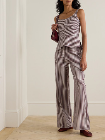 Liberowe + The Vanguard striped cotton-poplin wide-leg pants