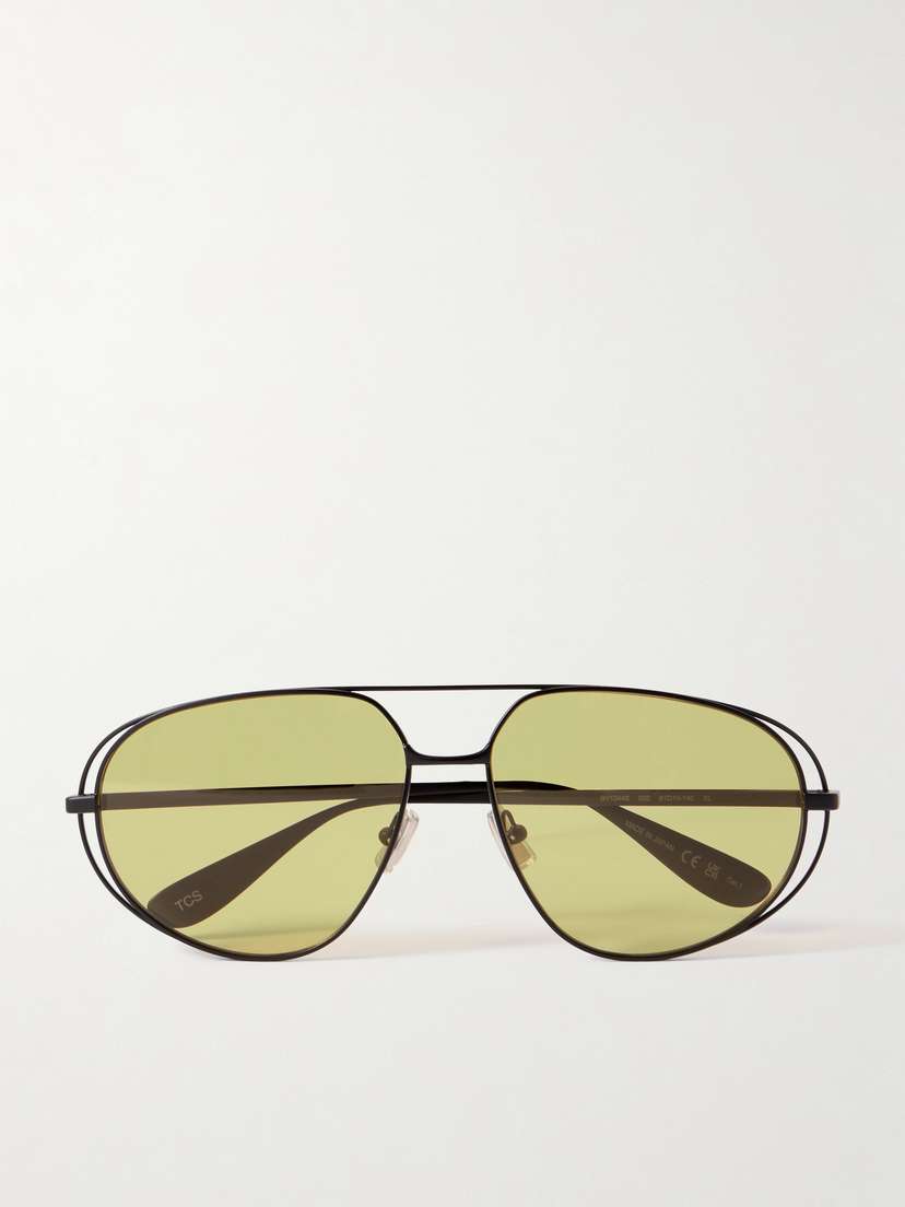 Bottega Veneta Eyewear Aviator-style Gunmetal-tone Sunglasses