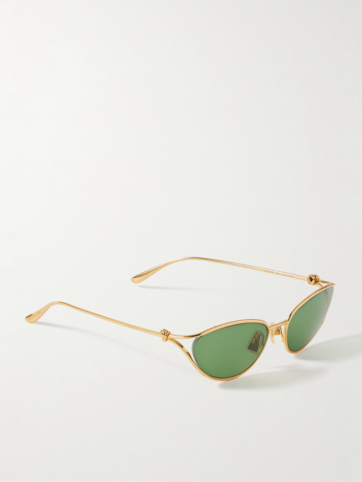Bottega Veneta Bv1330s Knot Cat Eye Metal Sunglasses In Gold