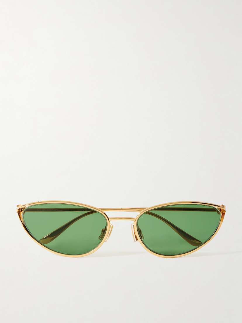 Bottega Veneta Eyewear Cat-eye Gold-tone Sunglasses