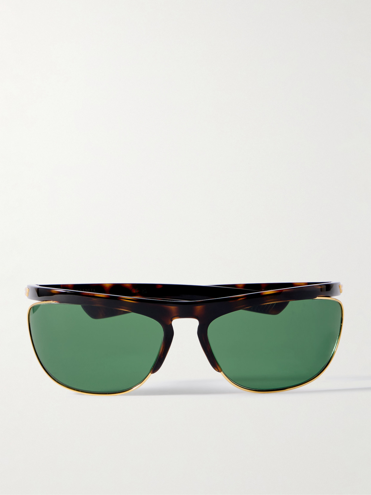 Bottega Veneta Cat-eye Tortoiseshell Acetate And Gold-tone Sunglasses In Green