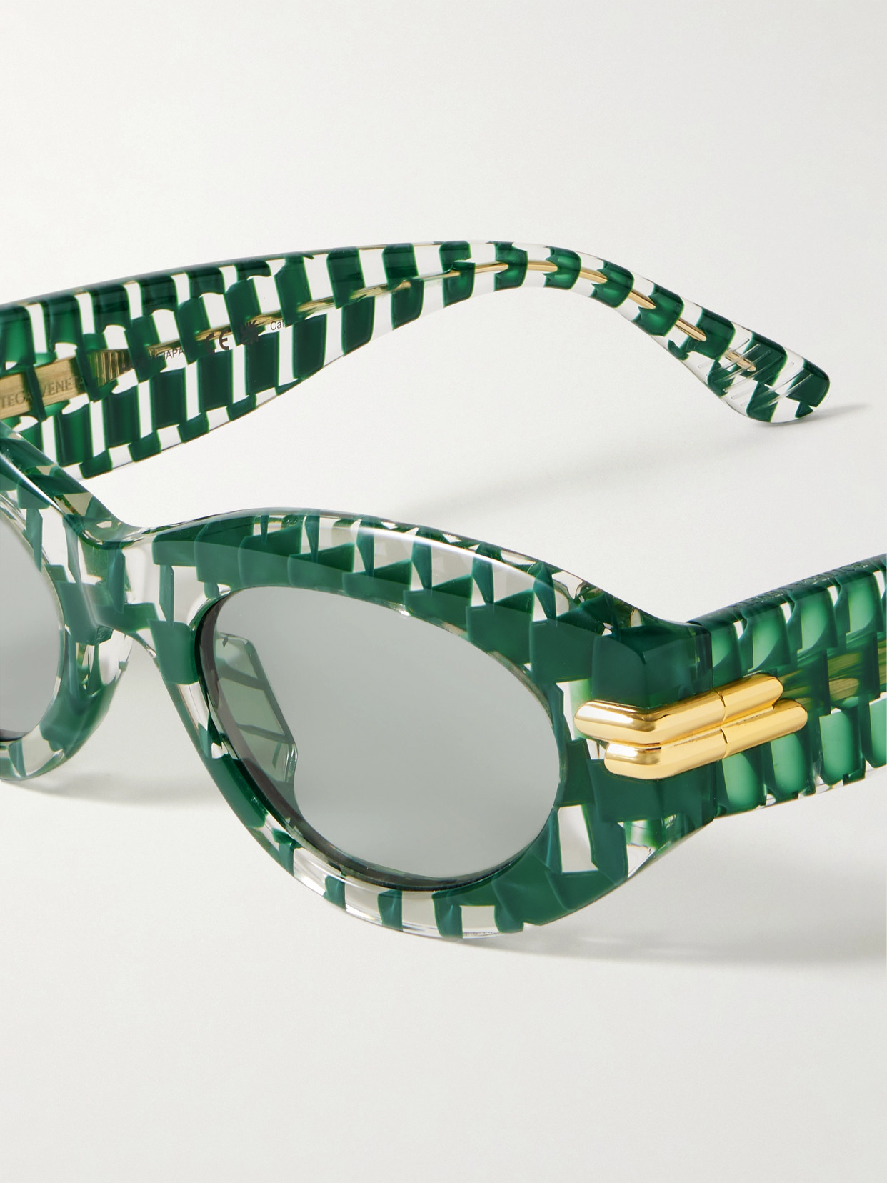 Bottega Veneta Women Mitre Oval Sunglasses In Green