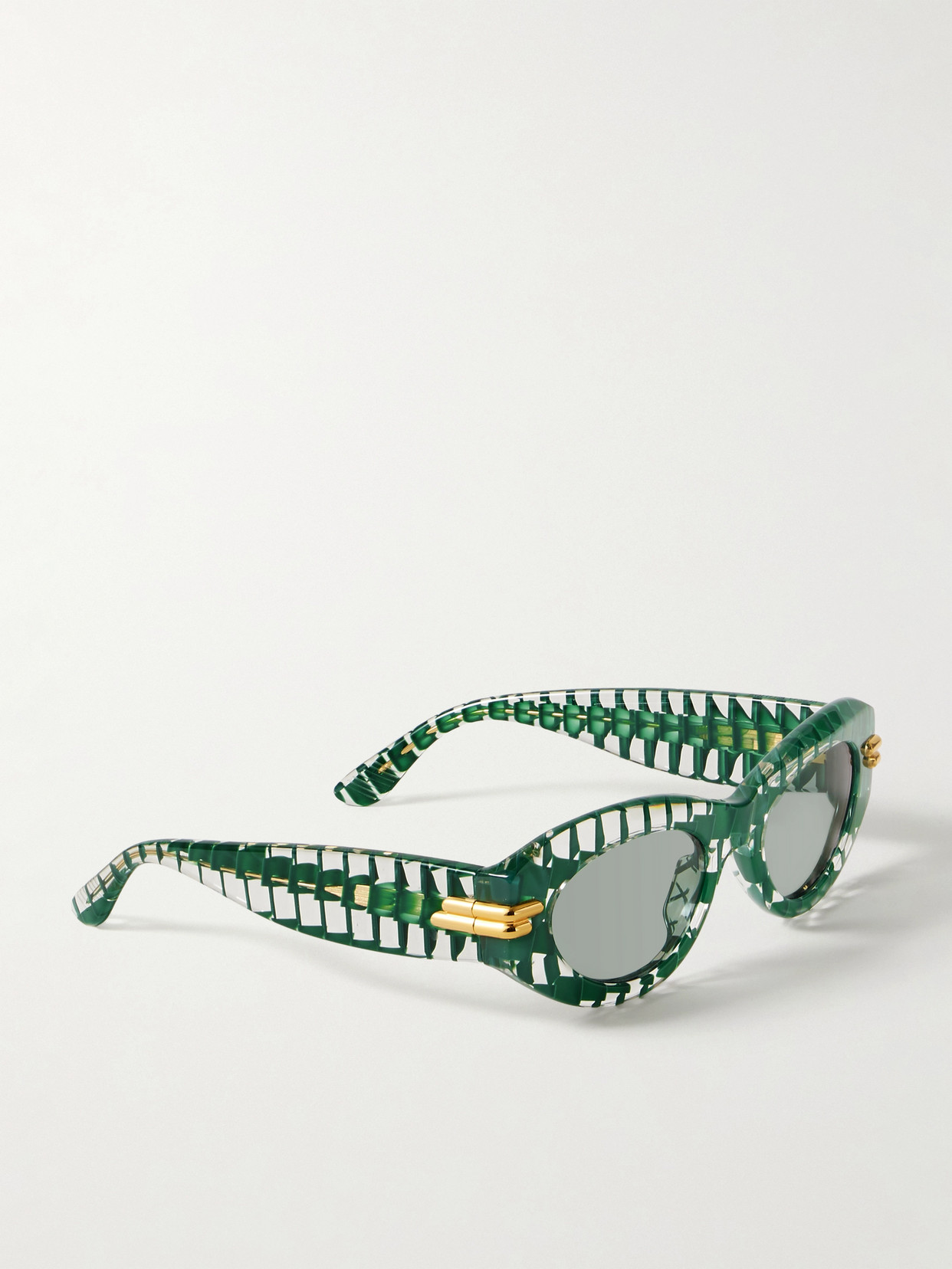Bottega Veneta Women Mitre Oval Sunglasses In Green