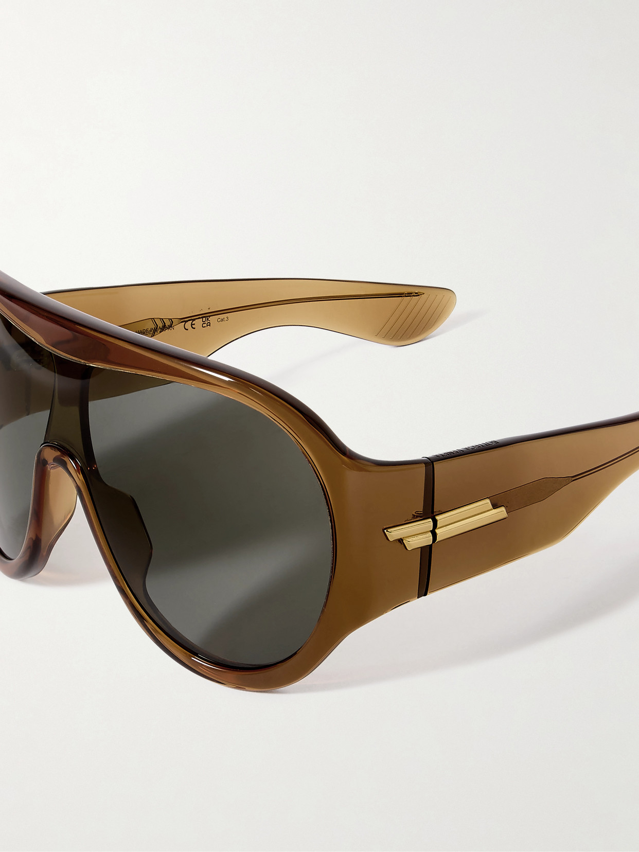 Bottega Veneta Aviator-style Acetate Sunglasses In Brown