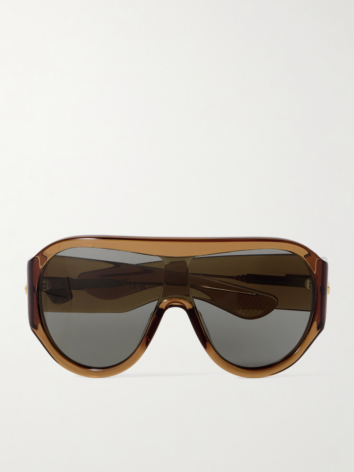 Bottega Veneta Aviator-style Acetate Sunglasses In Brown