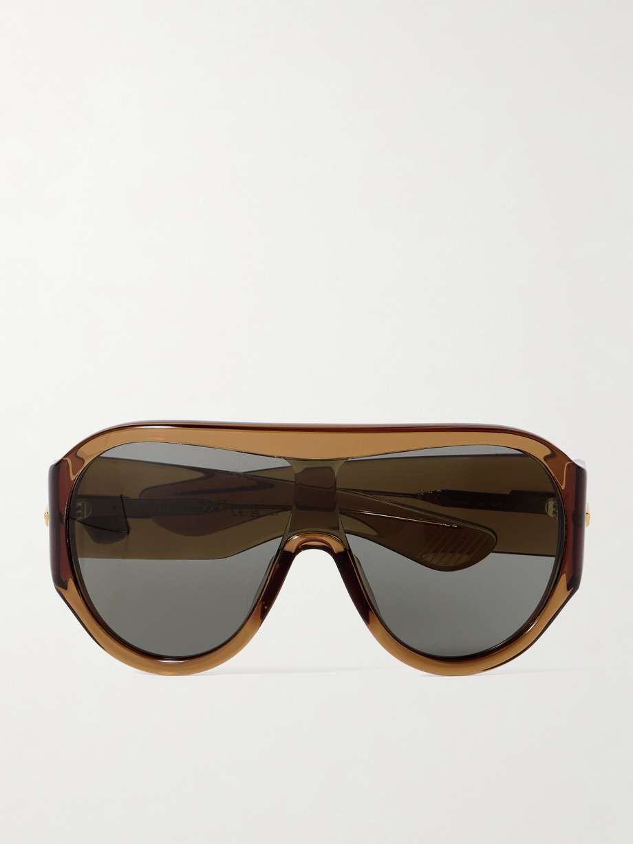 棕色 板材飞行员太阳镜 | BOTTEGA VENETA EYEWEAR