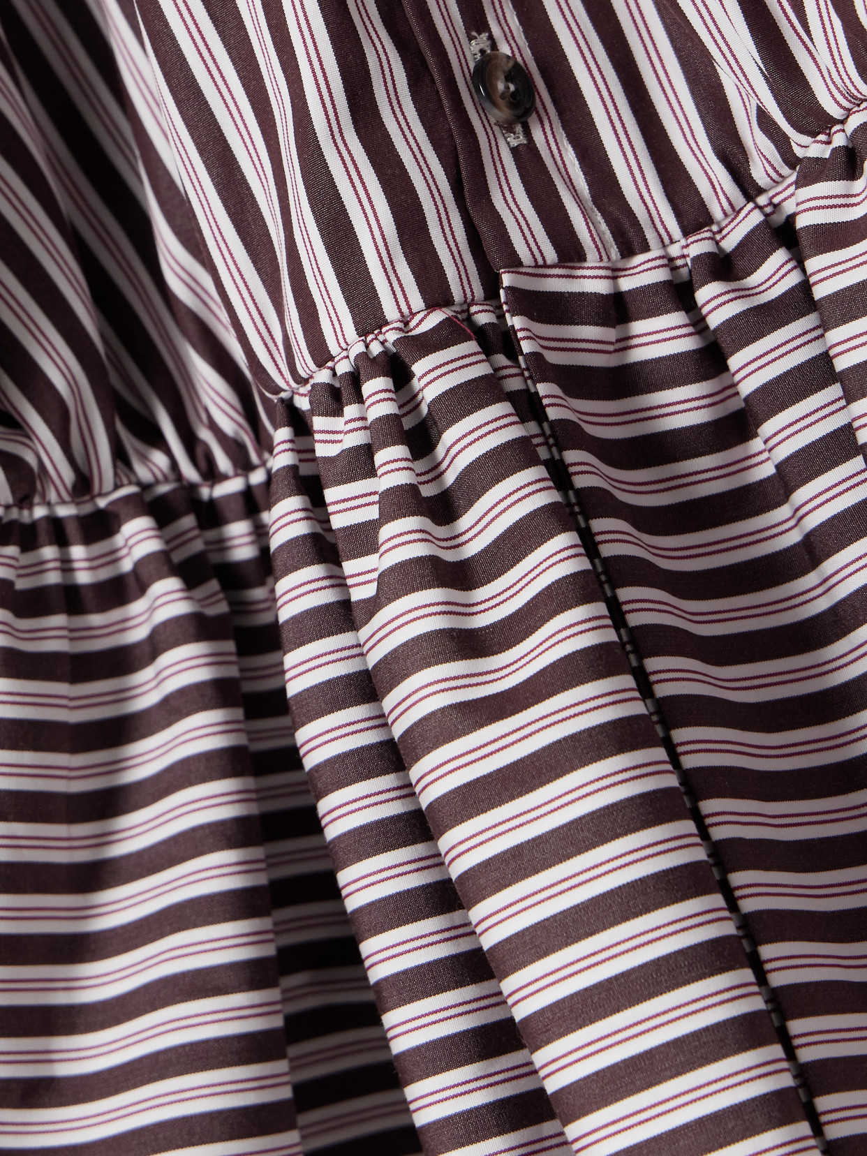+ The Vanguard Striped Cotton-Poplin Peplum Blouse