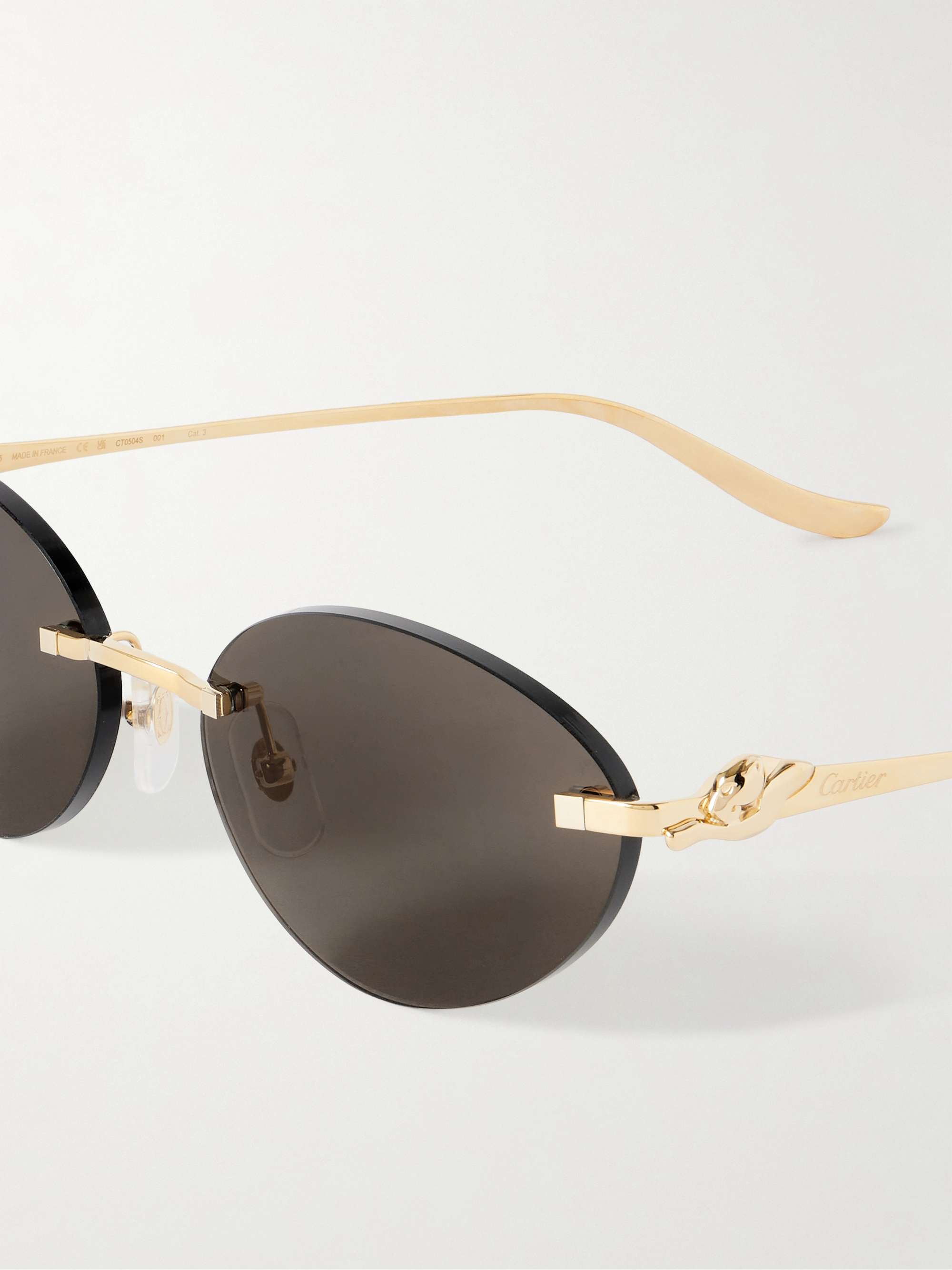 CARTIER EYEWEAR Panthere cat eye gold tone sunglasses NET A PORTER