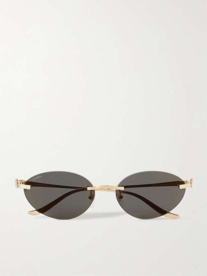 Cartier Eyewear Panthère Cat-eye Gold-tone Sunglasses