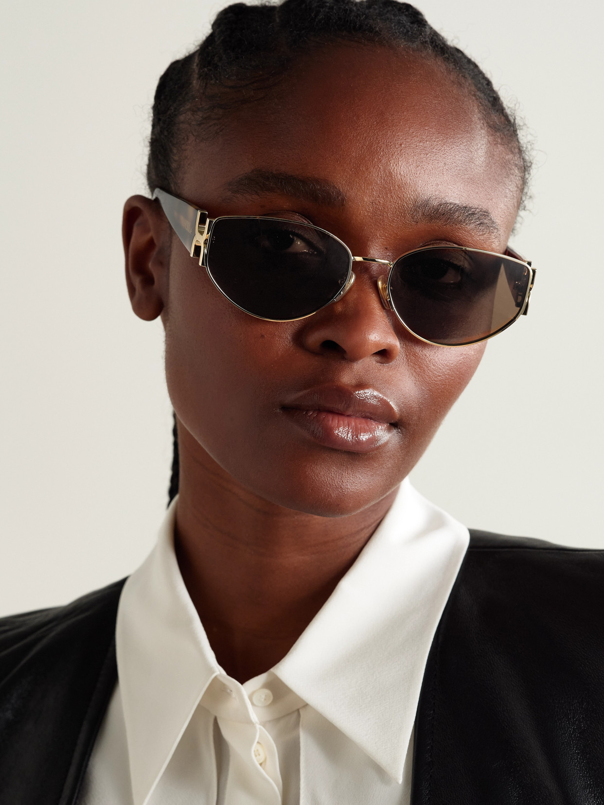 CHLOÉ OVAL-FRAME GOLD-TONE AND TORTOISESHELL ACETATE SUNGLASSES
