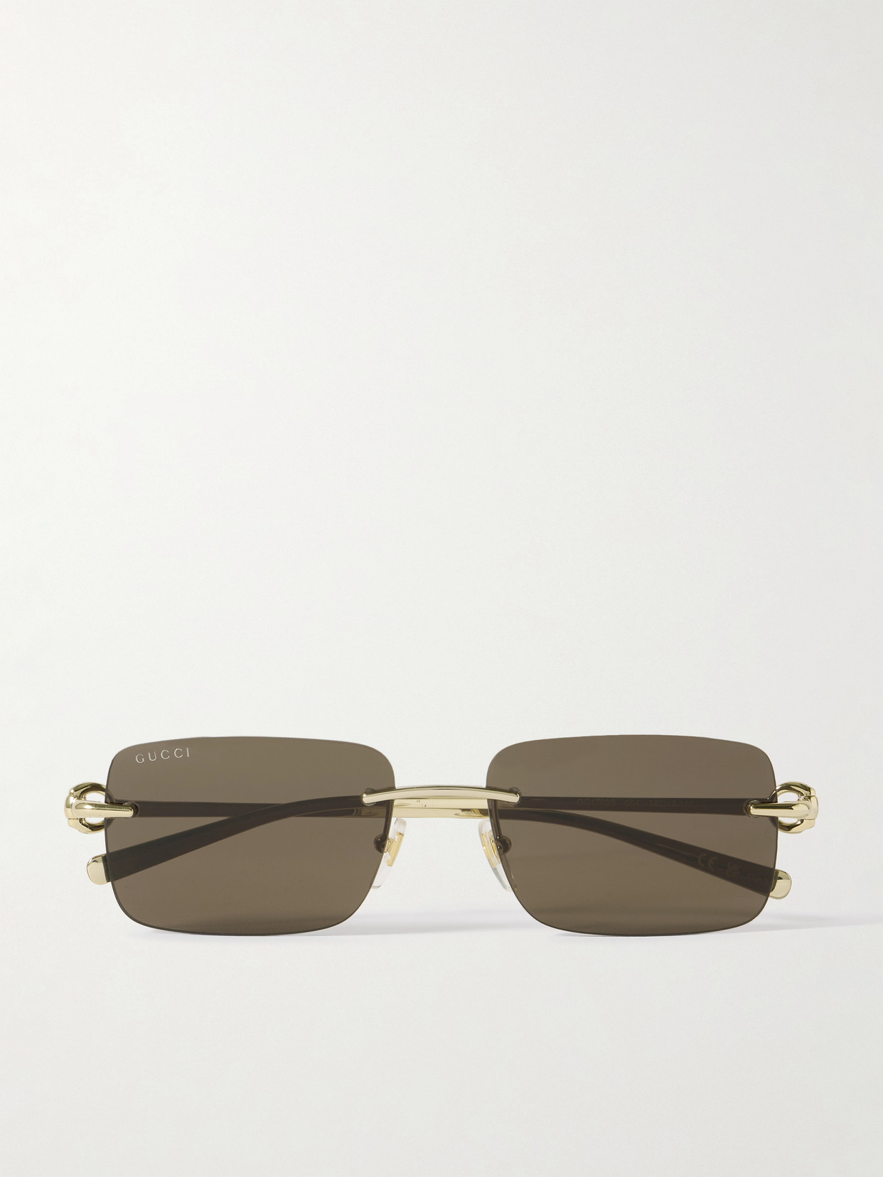 GUCCI EYEWEAR - Rimless Square-frame Gold-tone Sunglasses - One size
