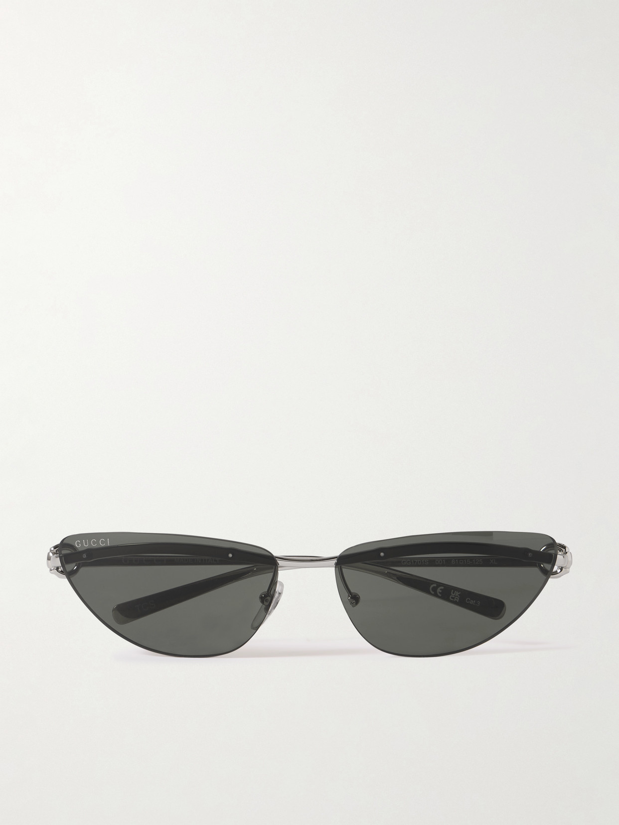 GUCCI EYEWEAR - Cat-eye Rimless Silver-tone Sunglasses - One size