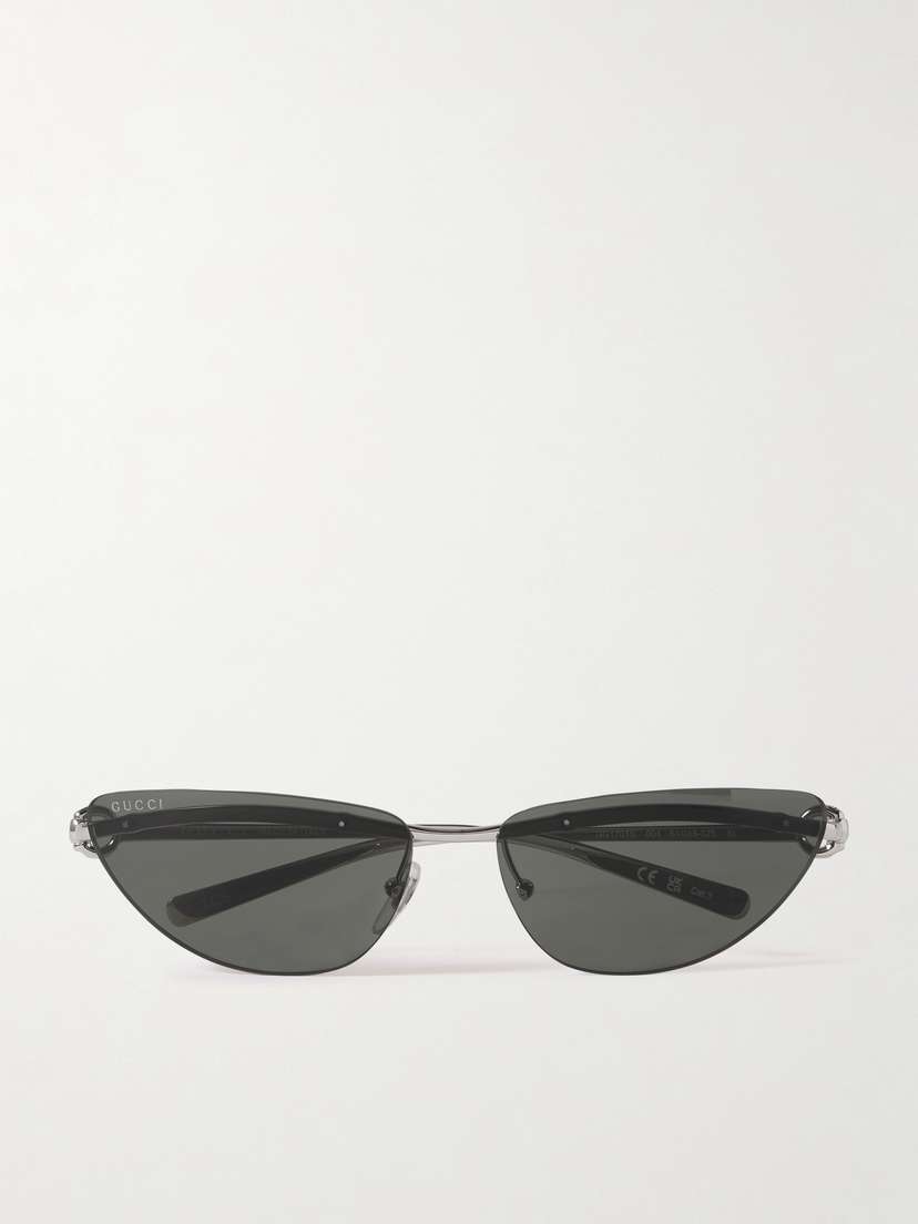 Gucci Eyewear Cat-eye Rimless Silver-tone Sunglasses