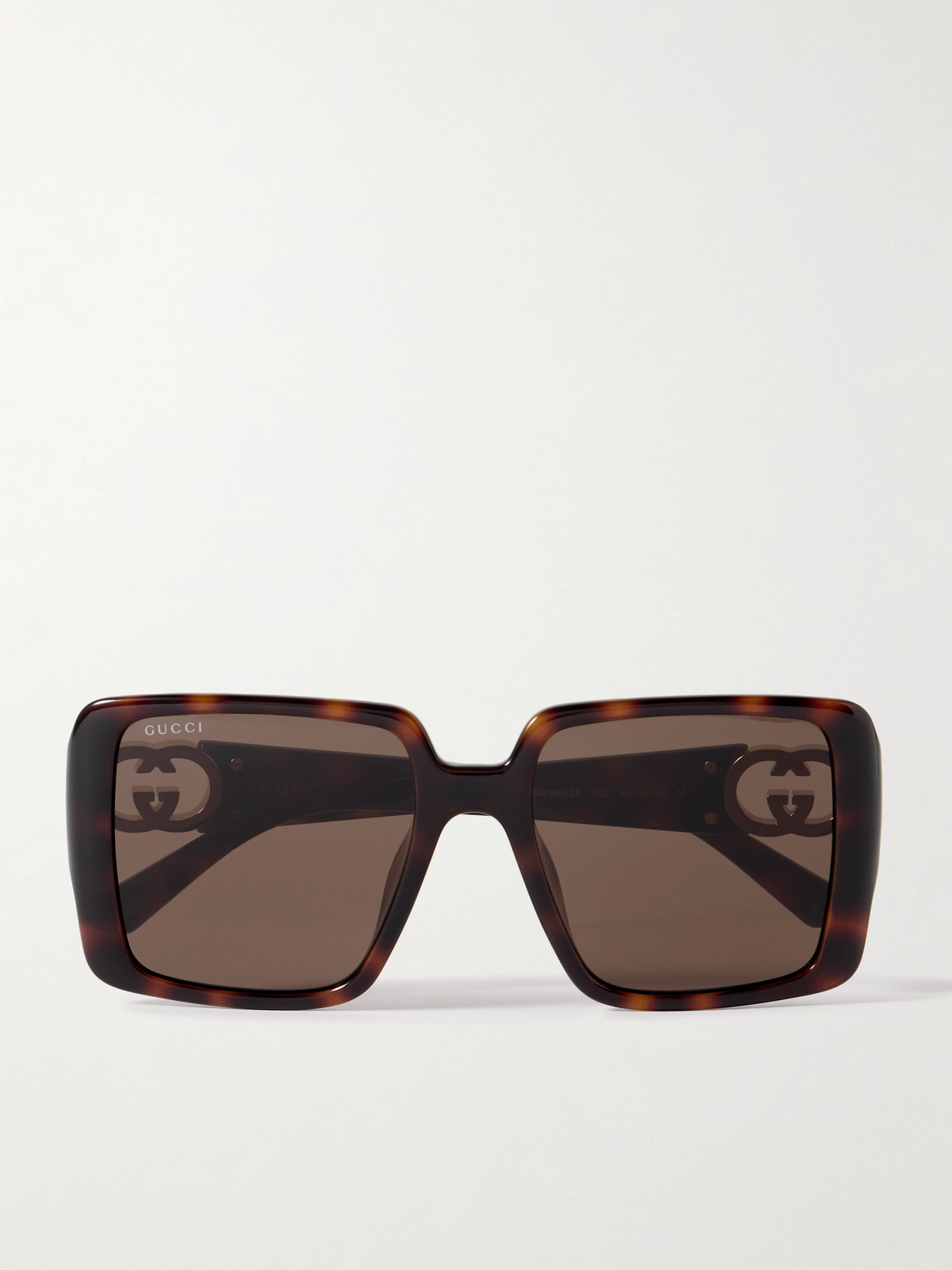 GUCCI EYEWEAR - Oversized Square-frame Tortoiseshell Acetate Sunglasses - Dark brown