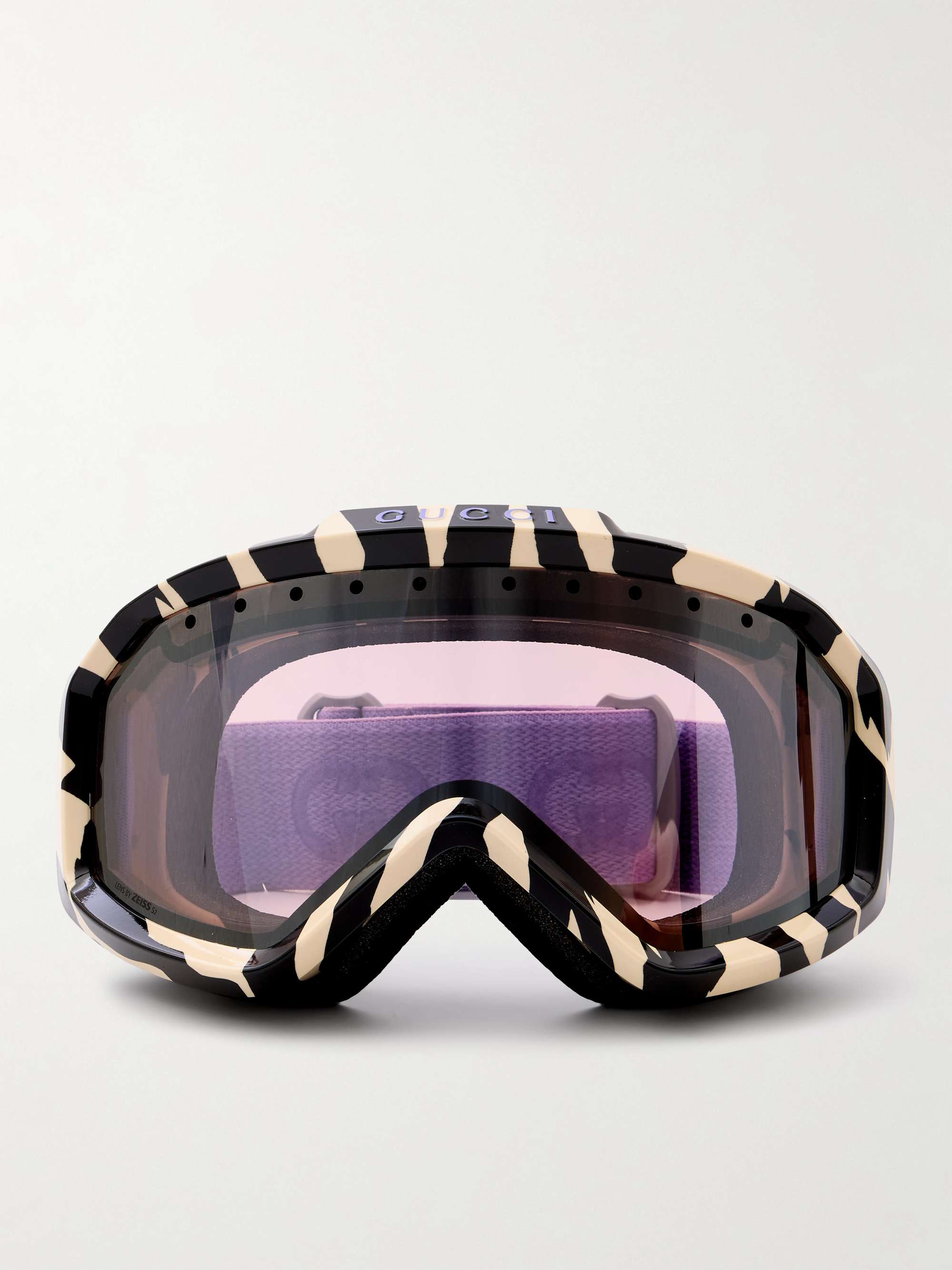 GUCCI EYEWEAR Zebra print mirrored ski goggles NET A PORTER