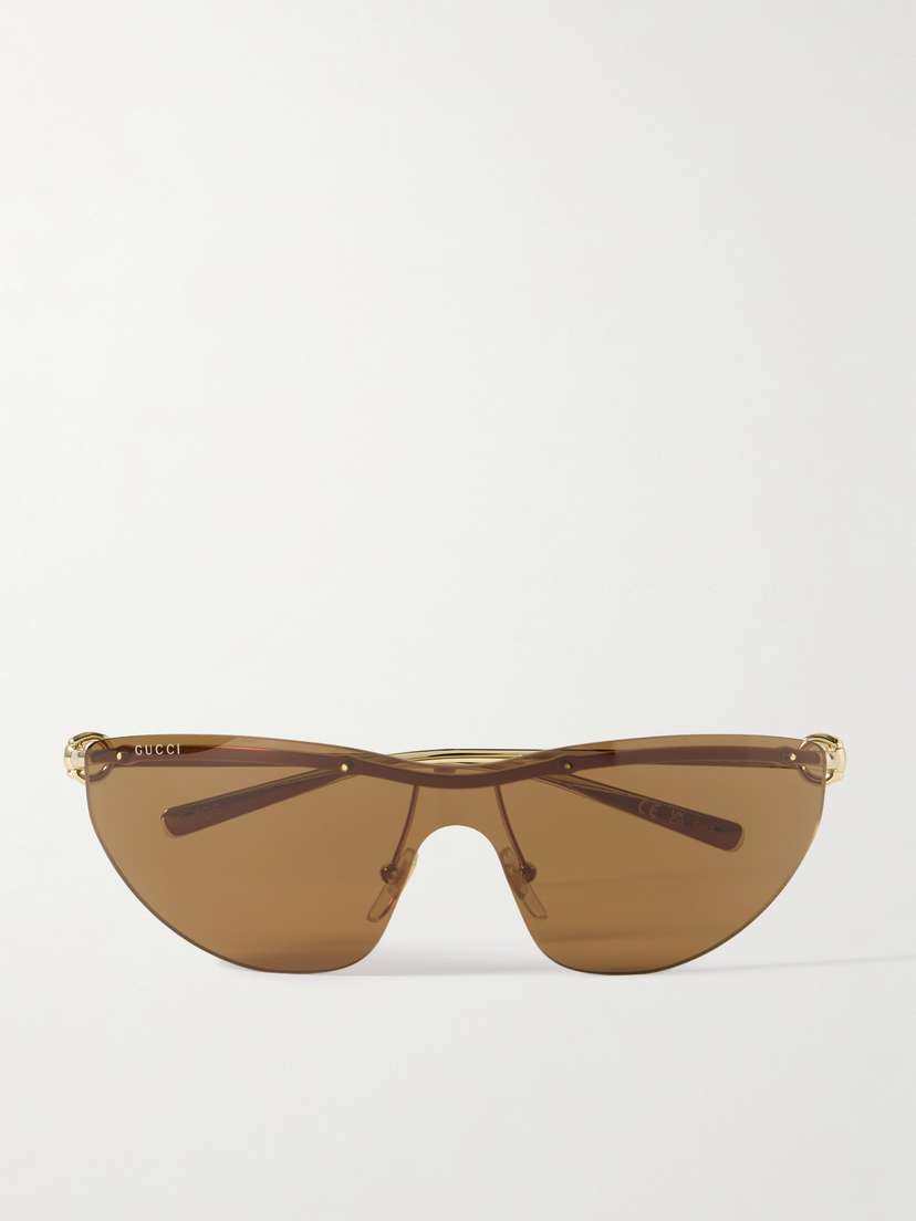Gucci Eyewear Rimless Cat-eye Gold-tone Sunglasses