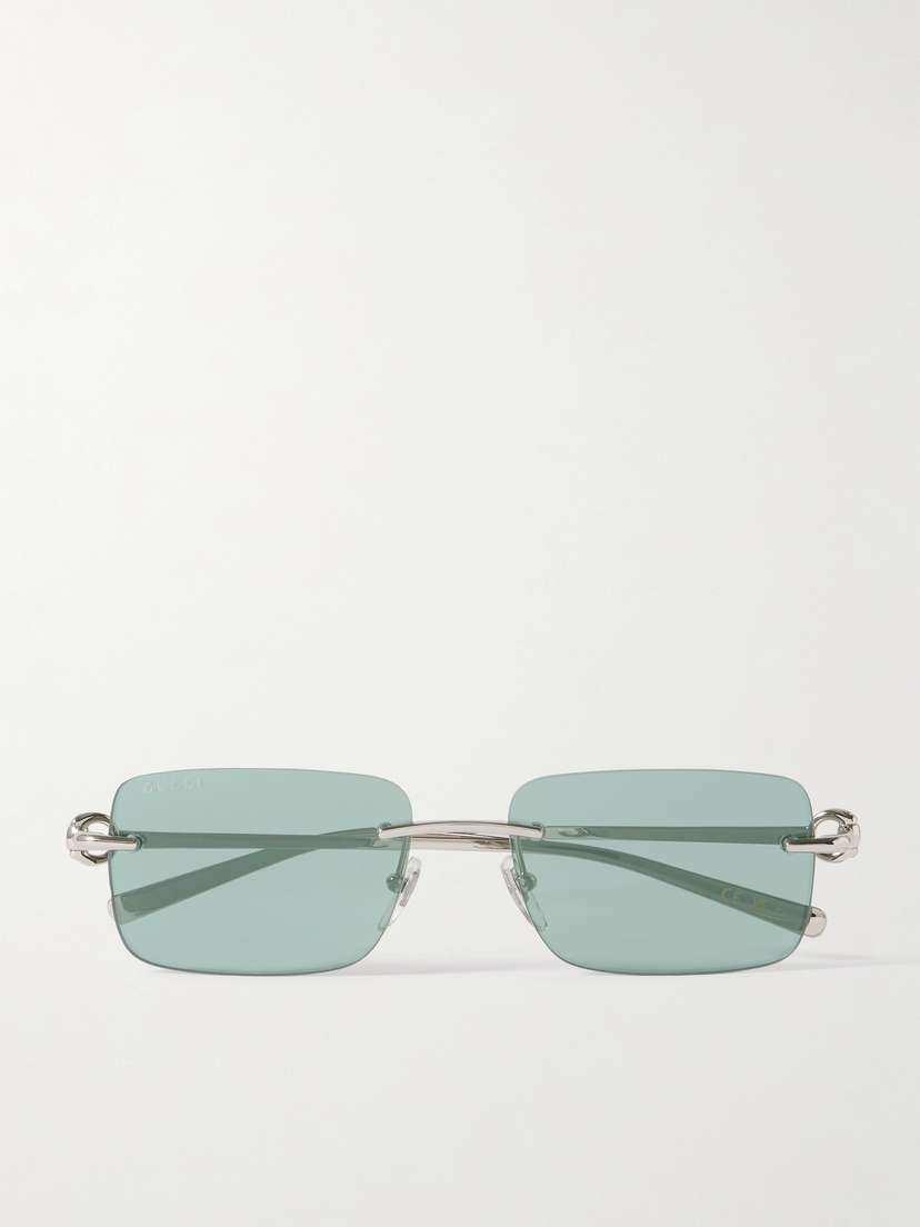 Gucci Eyewear Rimless Square-frame Silver-tone Sunglasses