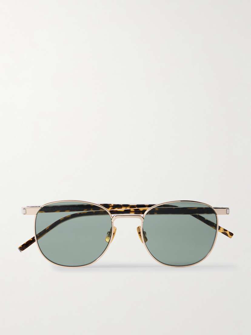 Saint Laurent Eyewear Round-frame Gold-tone And Tortoiseshell Acetate Sunglasses