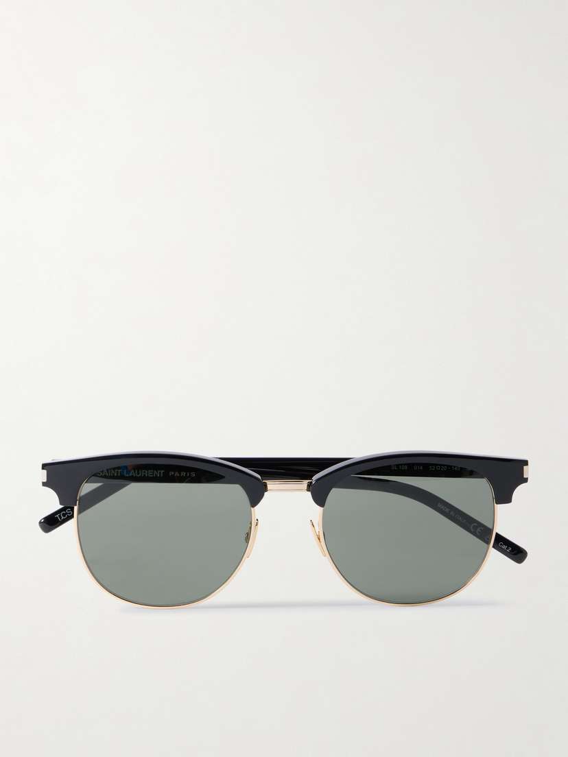 Saint Laurent Eyewear Round-frame Acetate And Gold-tone Sunglasses