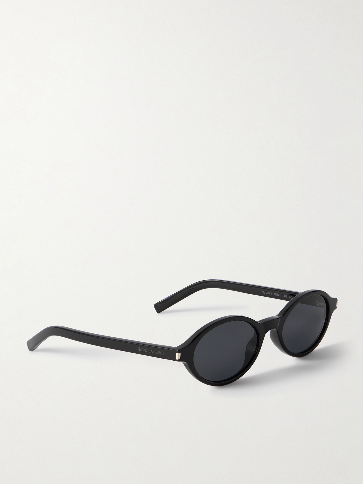 Saint Laurent Oval-frame Acetate Sunglasses In Black
