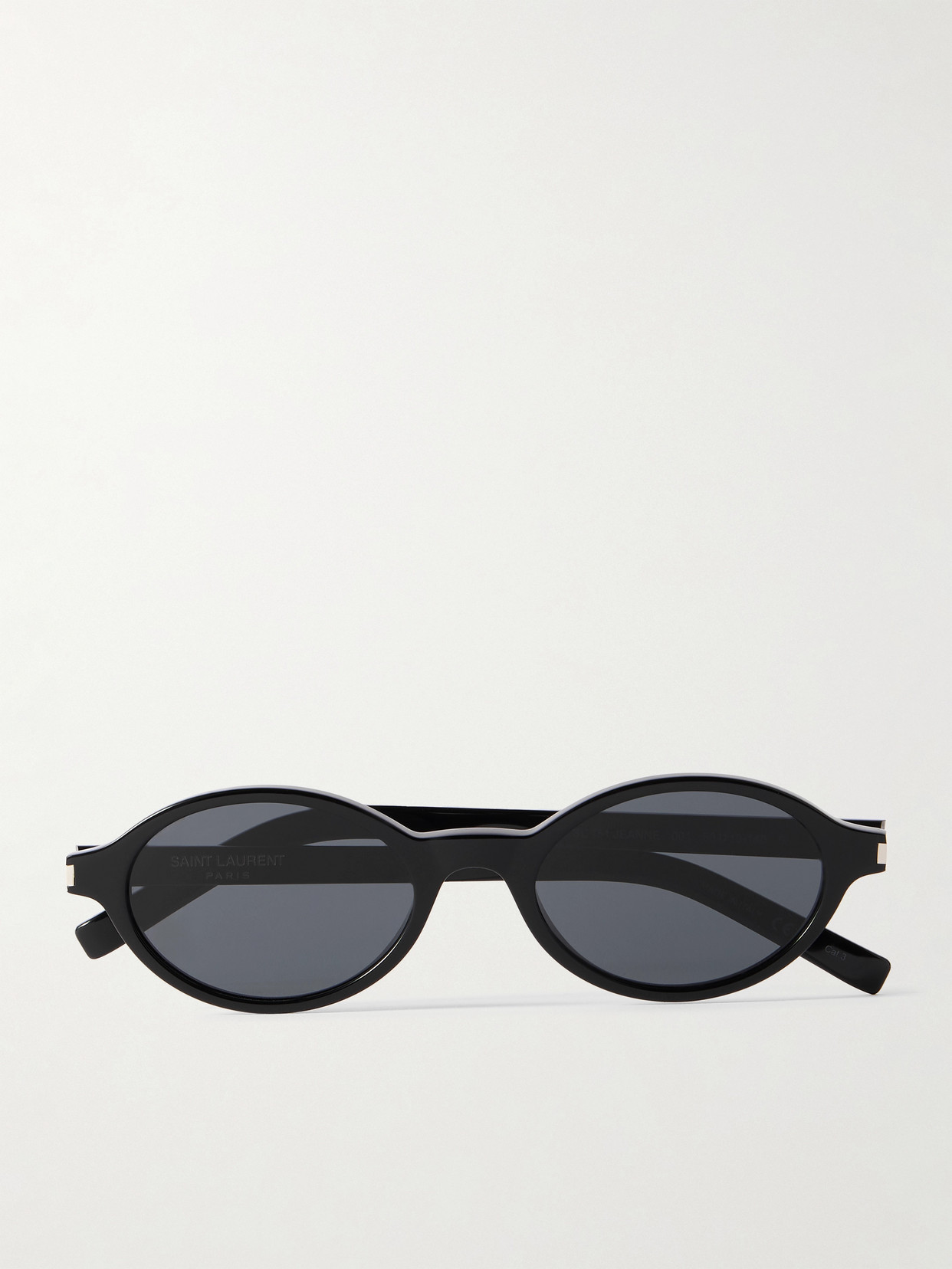 Saint Laurent Oval-frame Acetate Sunglasses In Black