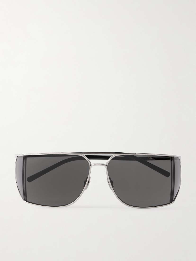 Saint Laurent Eyewear D-frame Silver-tone Sunglasses