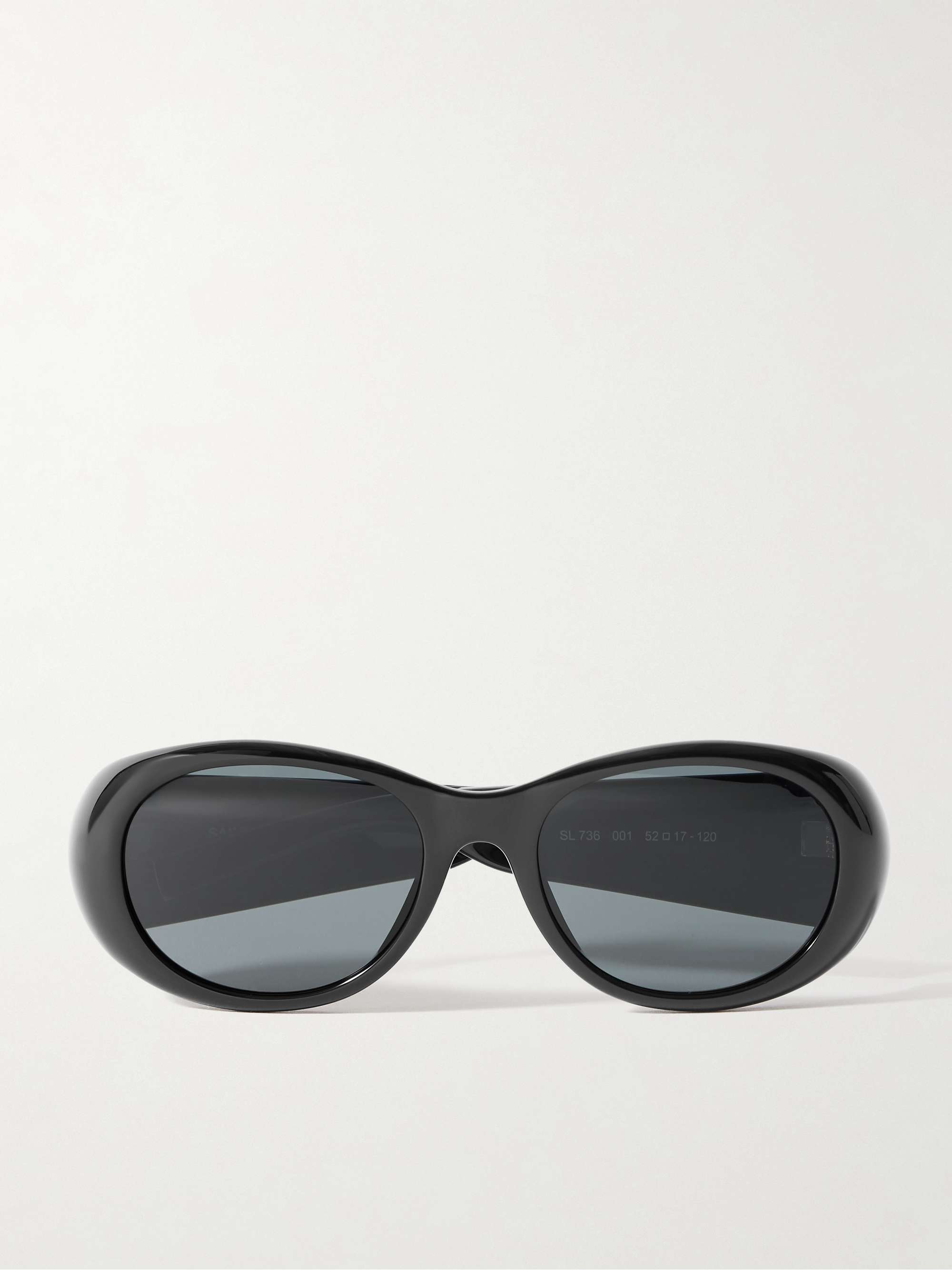 Oval frame acetate sunglasses black One Size