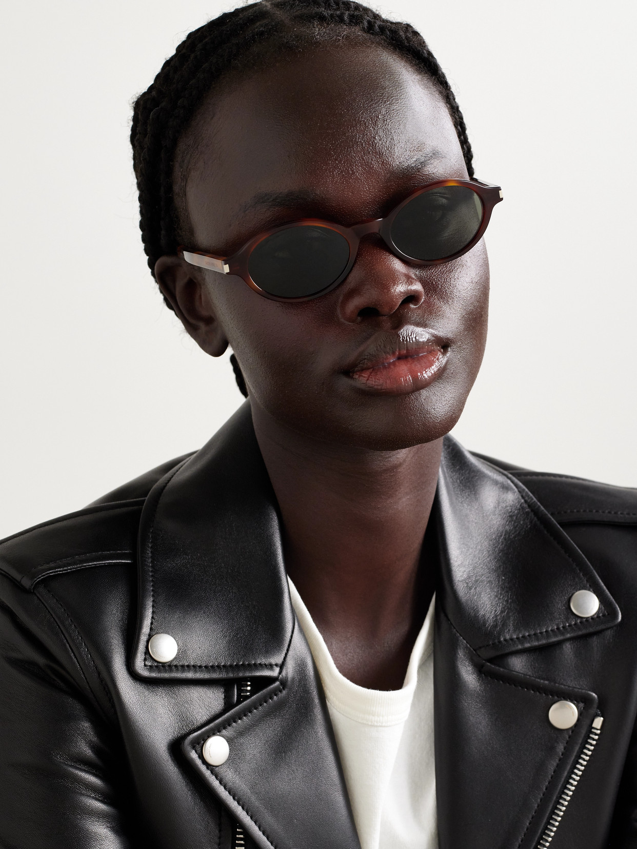 Saint Laurent Jeanne Oval-frame Tortoiseshell Acetate Sunglasses In Brown