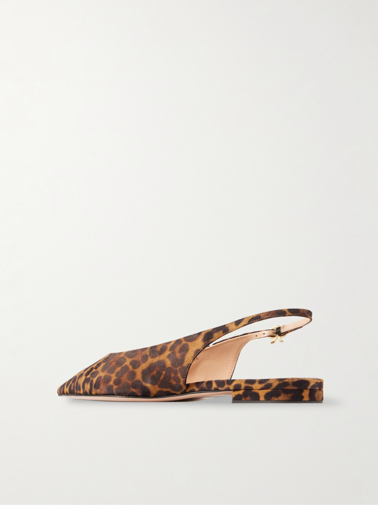 Gianvito Rossi Robbie Leopard-print Suede Slingback Flats In Animal Print