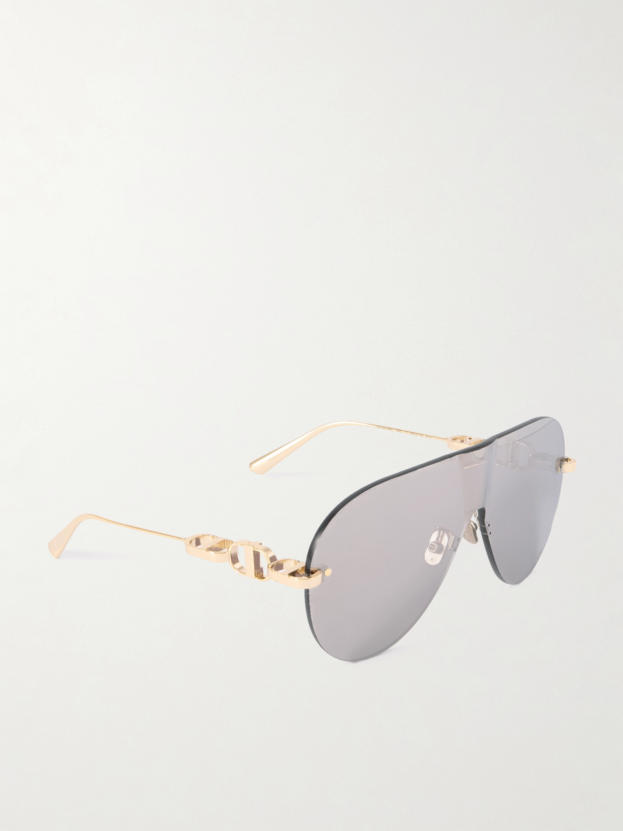 Dior Cd Chain M2u Rimless Aviator-style Gold-tone Sunglasses In Gold