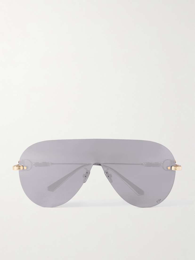 DIOR Eyewear Cd Chain M2u Rimless Aviator-style Gold-tone Sunglasses