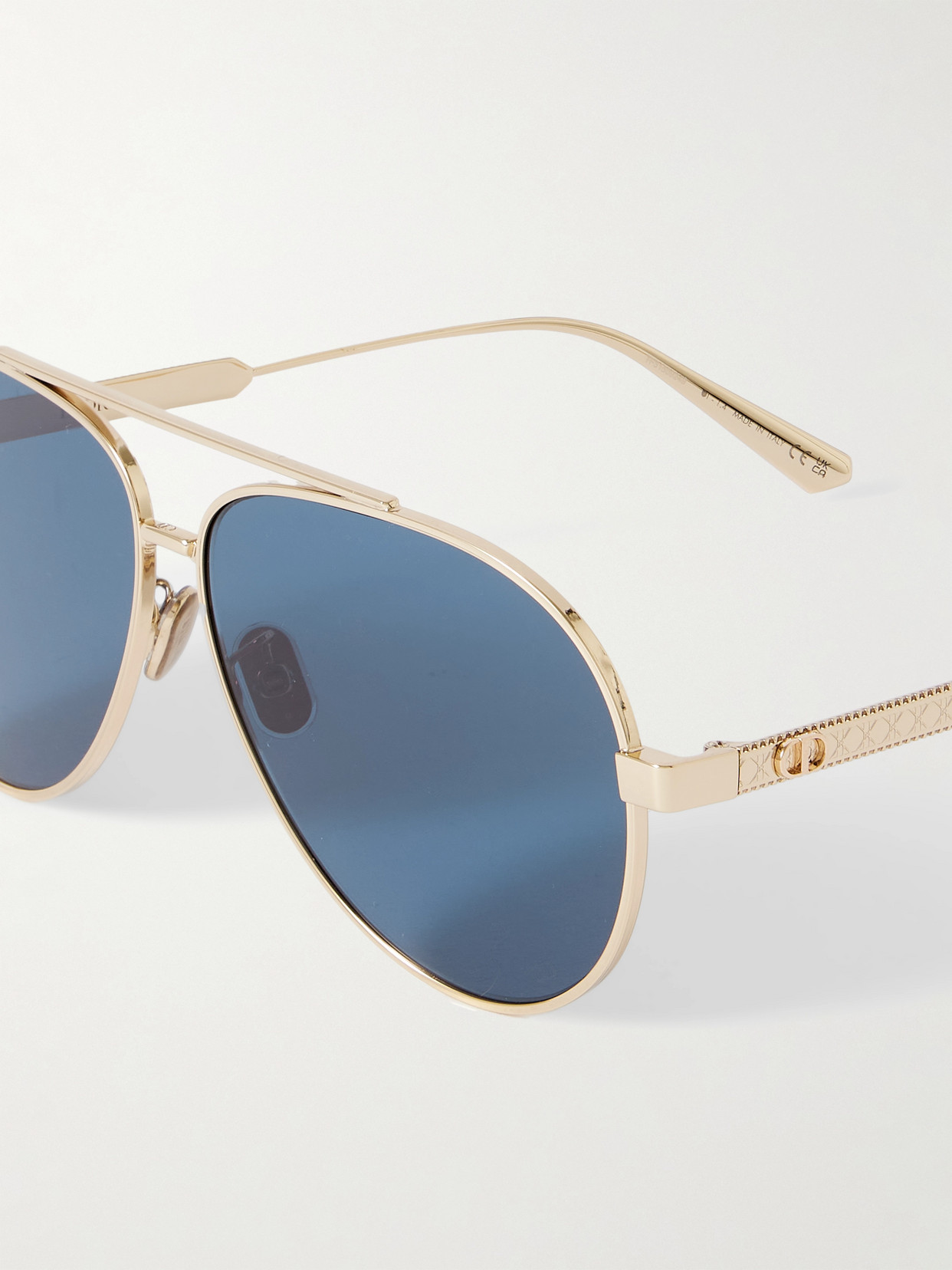 Dior Cannage A1u Aviator-style Gold-tone Sunglasses In Gold