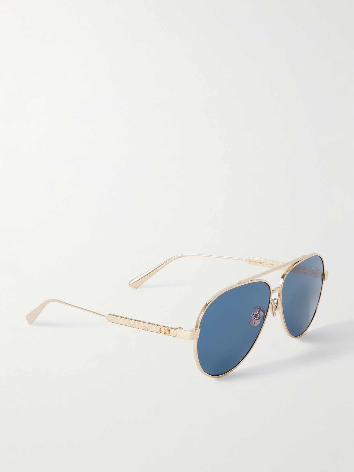 Dior Cannage A1u Aviator-style Gold-tone Sunglasses In Gold