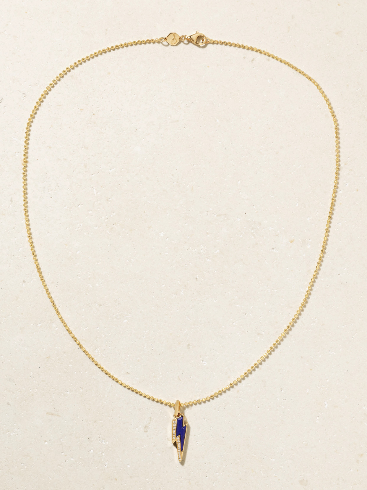 Sorellina Mini Ziggy 18-karat Gold, Lapis Lazuli And Diamond Necklace In Blue