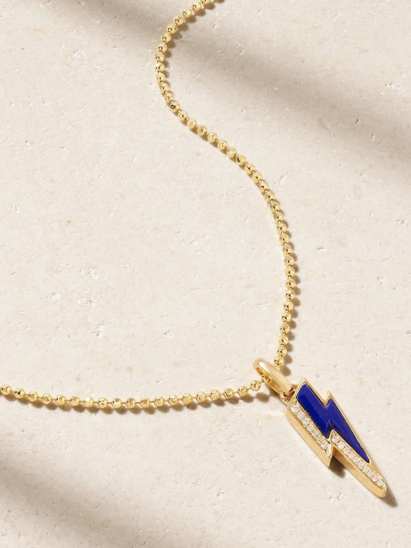 Sorellina Mini Ziggy 18-karat Gold, Lapis Lazuli And Diamond Necklace