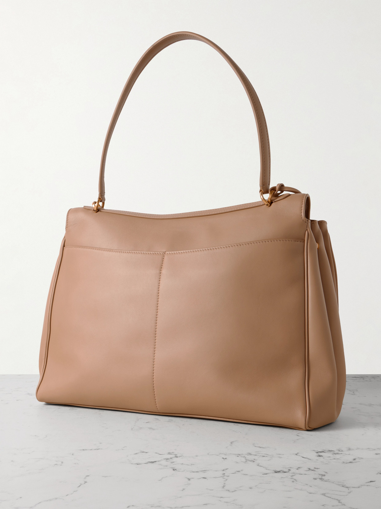 Balenciaga Large Rodeo Smooth Leather Shoulder Bag In Cream