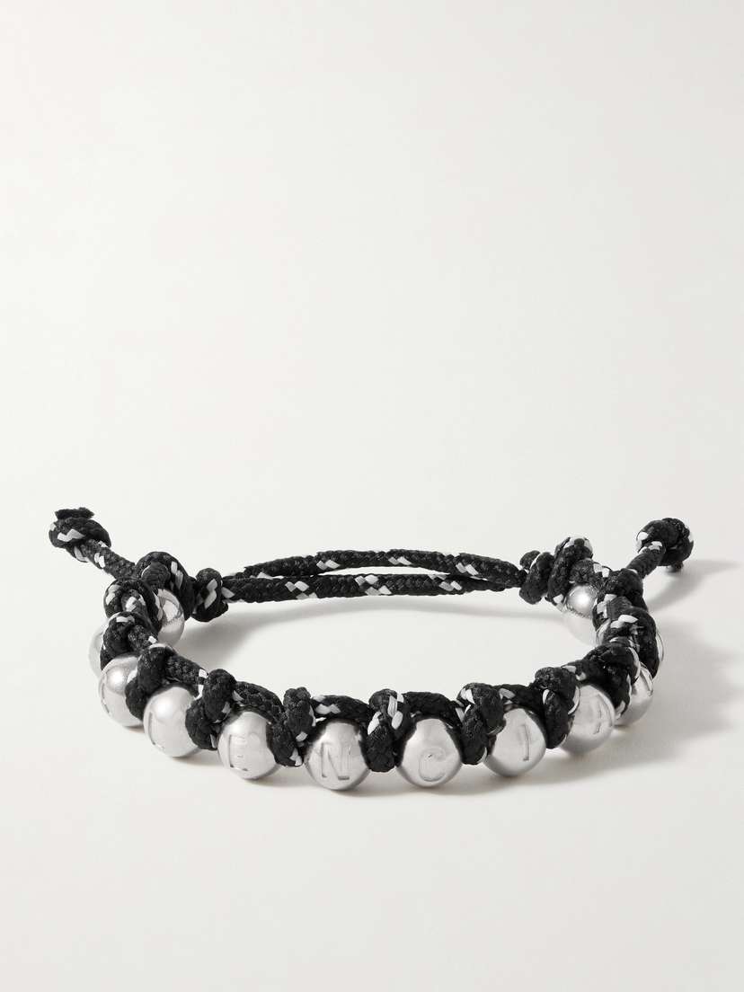 Balenciaga Malibu Silver-tone And Cord Bracelet