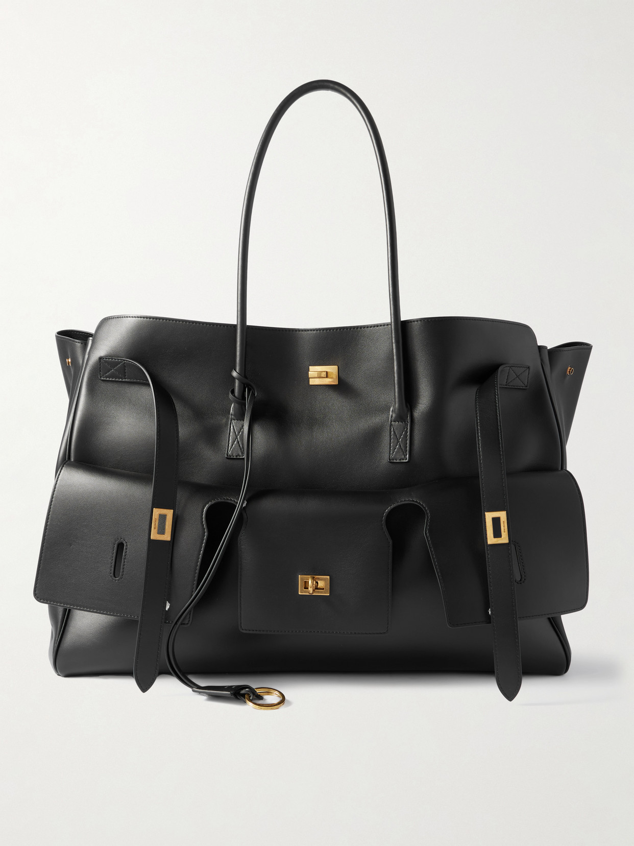 Balenciaga Bel Air Carry All Maxi Leather Tote In Black