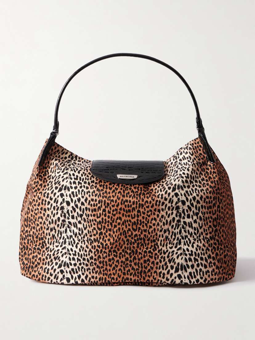 Balenciaga Leather-trimmed Shell Shoulder Bag