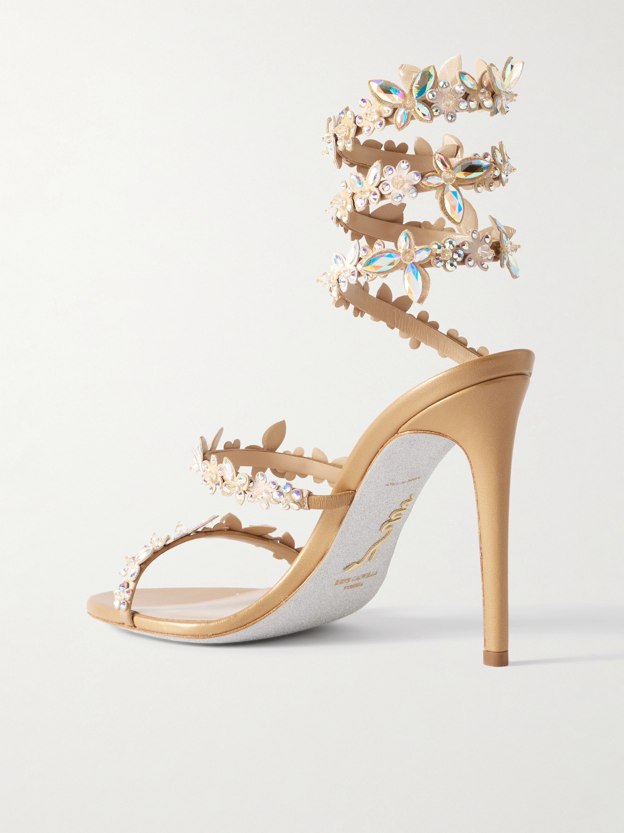 RENÉ CAOVILLA Eden crystal-embellished satin sandals thumbnail