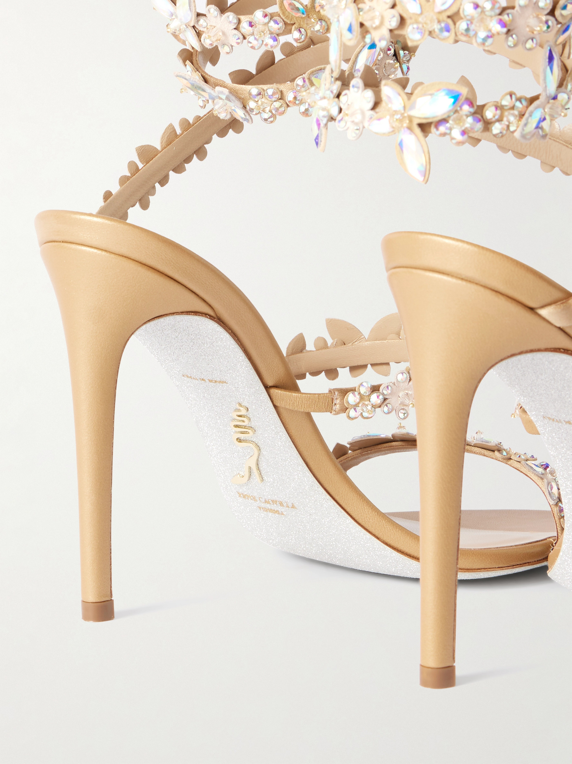 RENÉ CAOVILLA Eden crystal-embellished satin sandals thumbnail