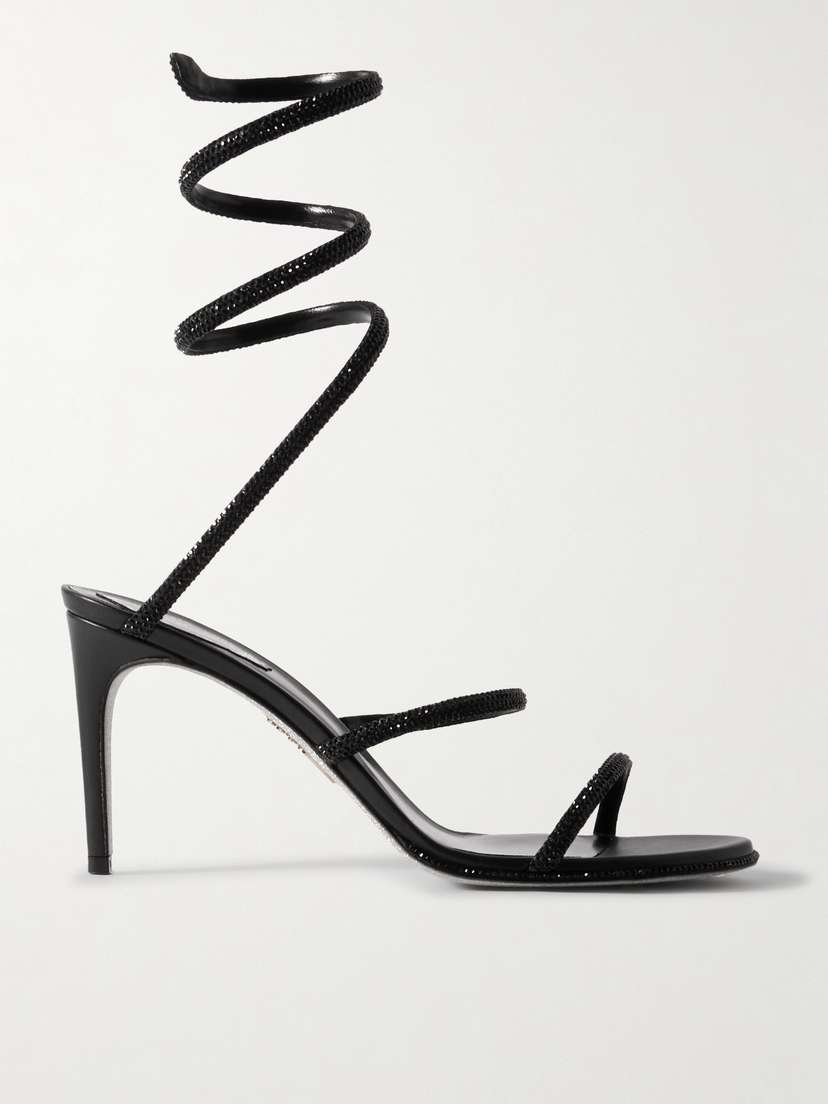 René Caovilla Cleo Crystal-embellished Leather Sandals