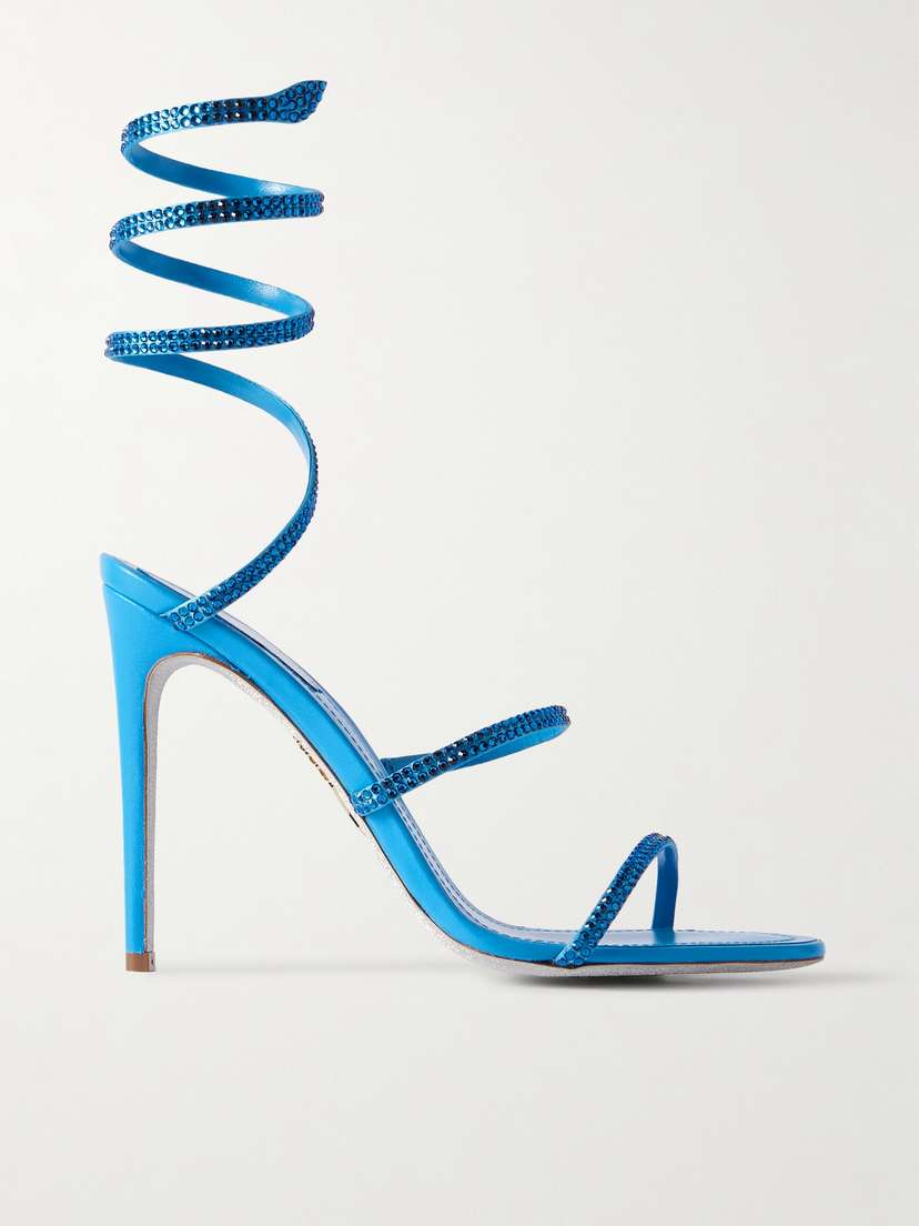 René Caovilla Cleo Crystal-embellished Satin Sandals