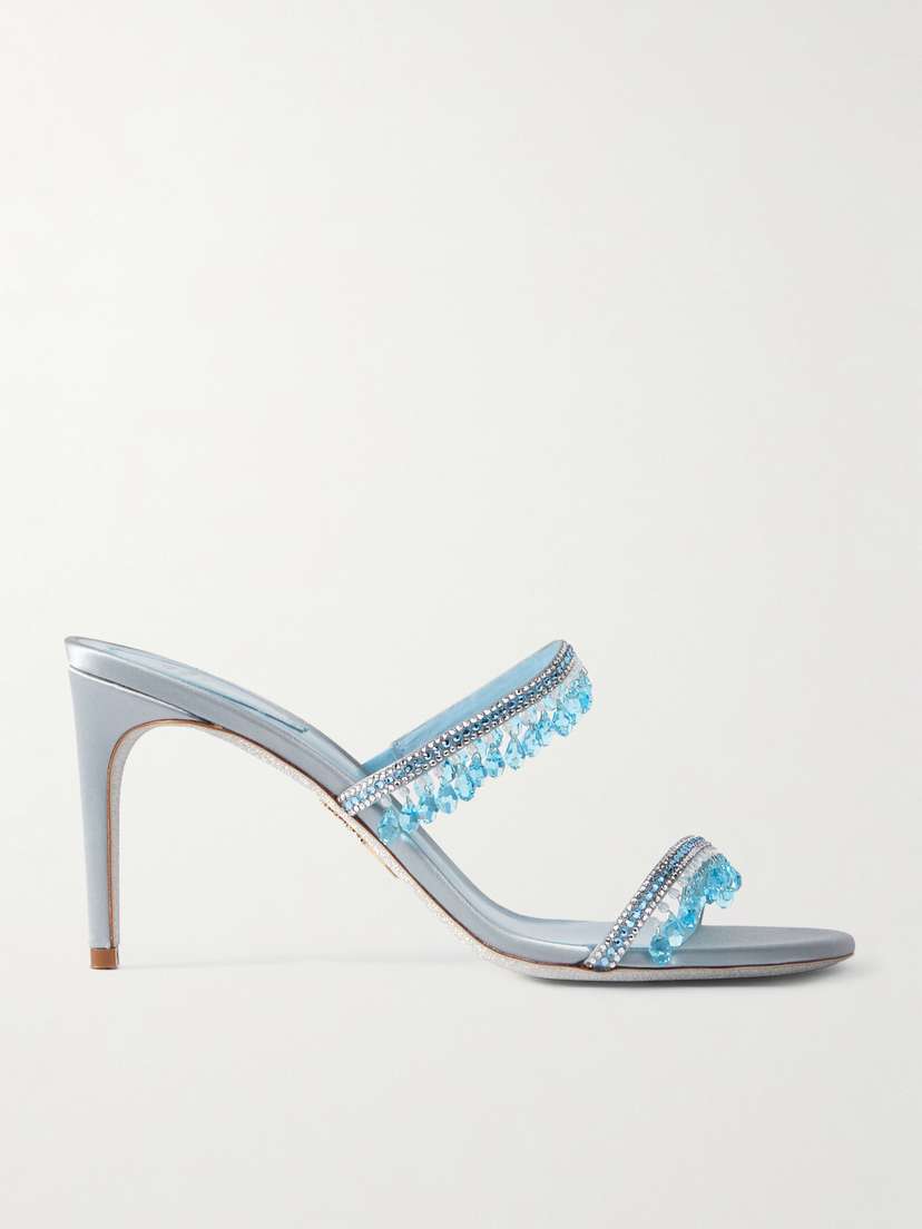 René Caovilla Embellished Satin Sandals